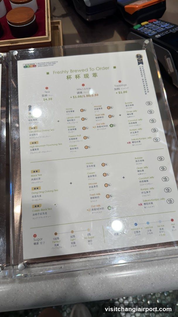 Freshly Brewed To Order Menu