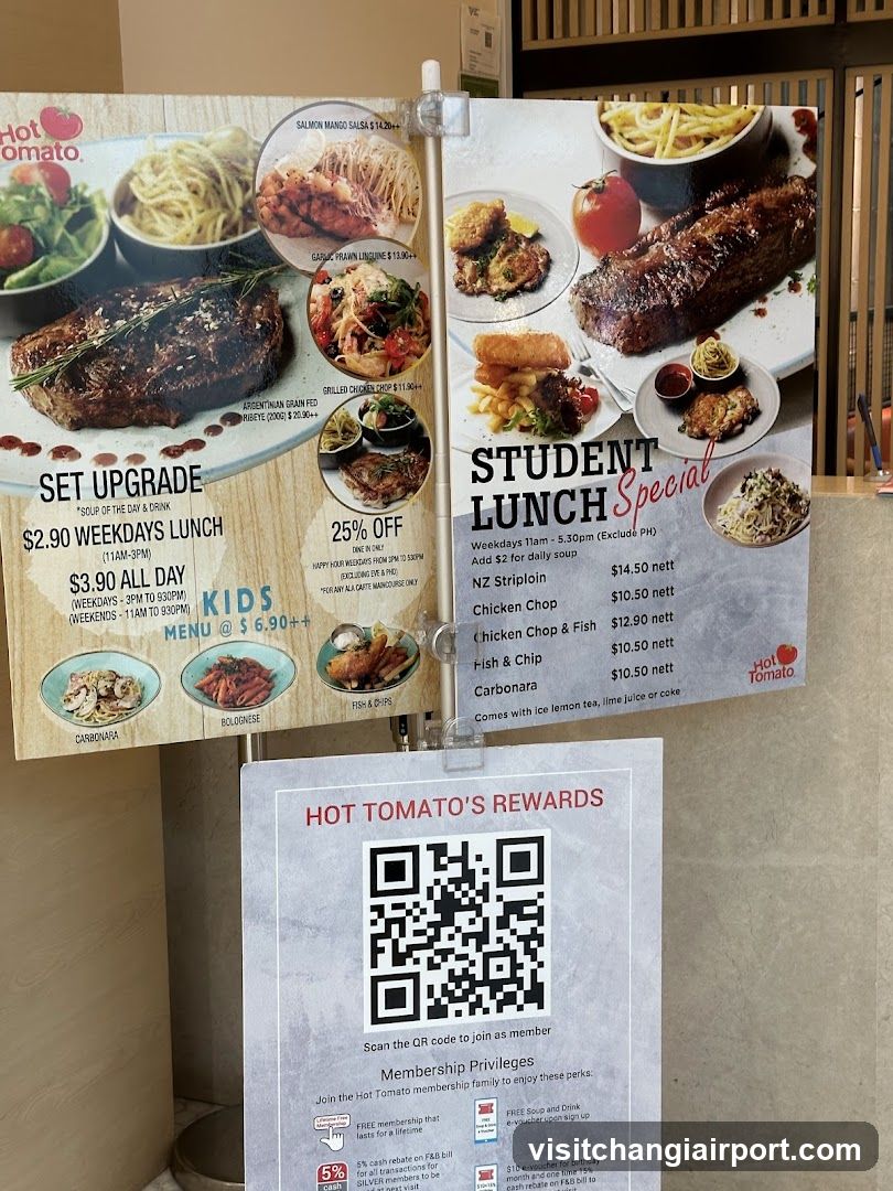 Hot Tomato's Menu Display