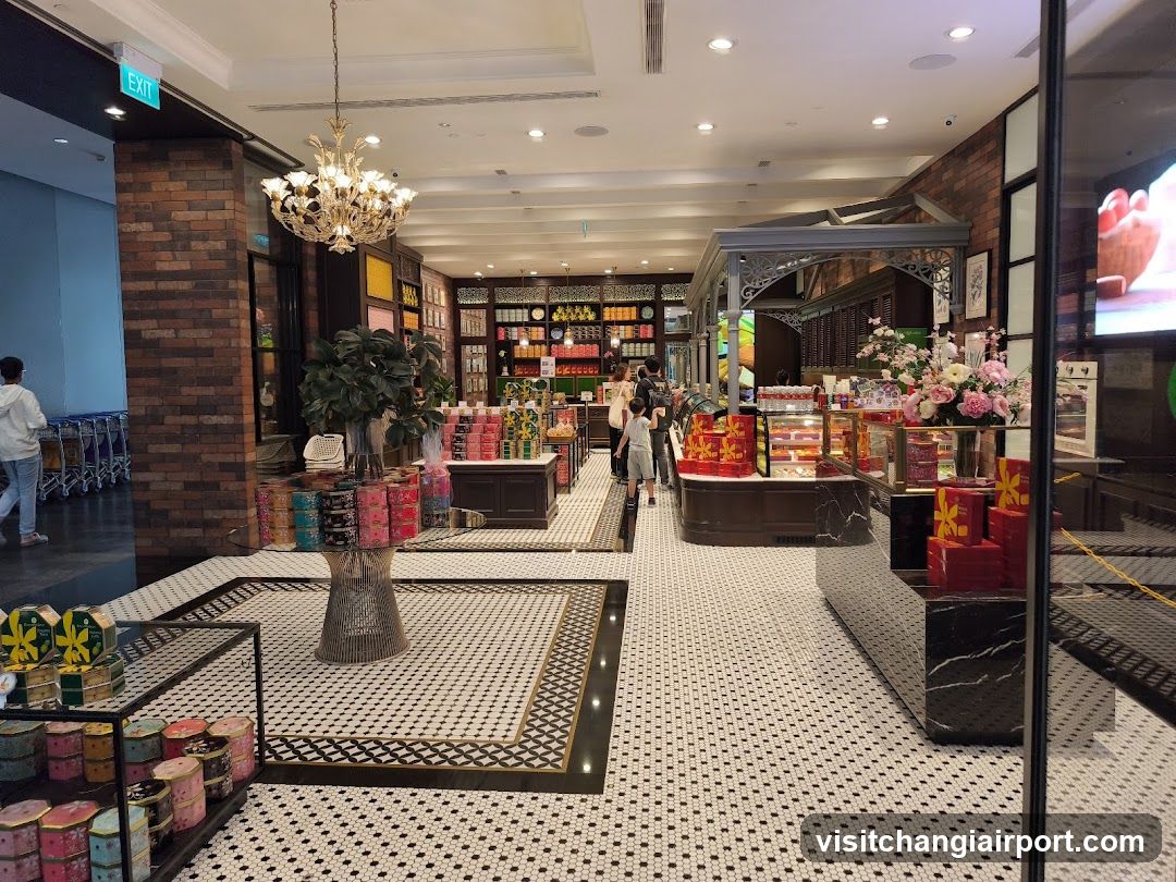 Interior of a retail store with festive displays
