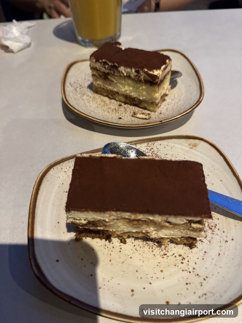 Tiramisu Slices on Plates