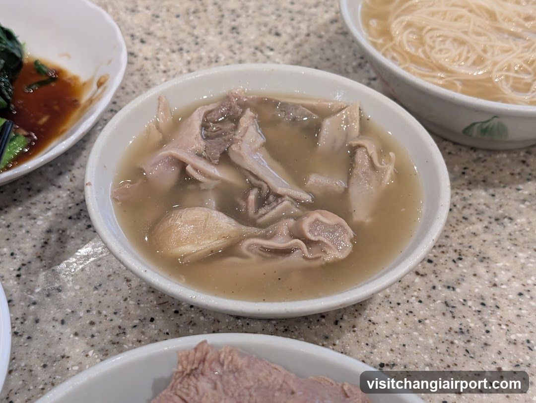 Dish with offal and broth