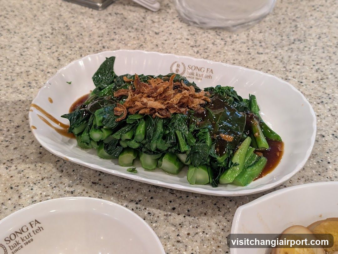 Braised Greens with Fried Shallots