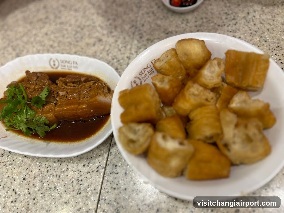 Dish with sauce and fried dough sticks