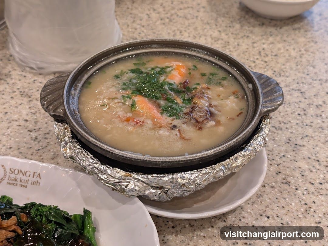 Congee with Shrimp and Greens