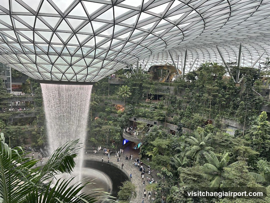 Indoor Waterfall and Greenery