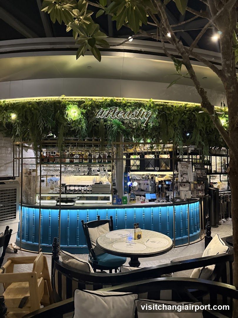 Bar Interior with Greenery Decor