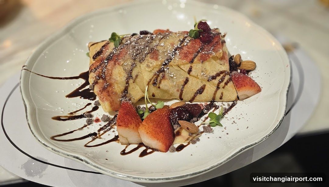 Gourmet Crepe with Strawberries and Almonds