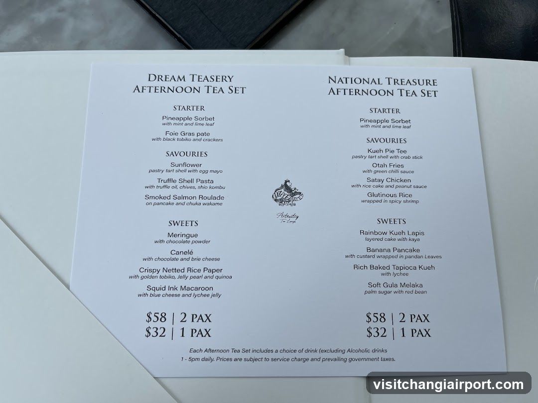 Dream Teasery Afternoon Tea Set & National Treasure Afternoon Tea Set Menu