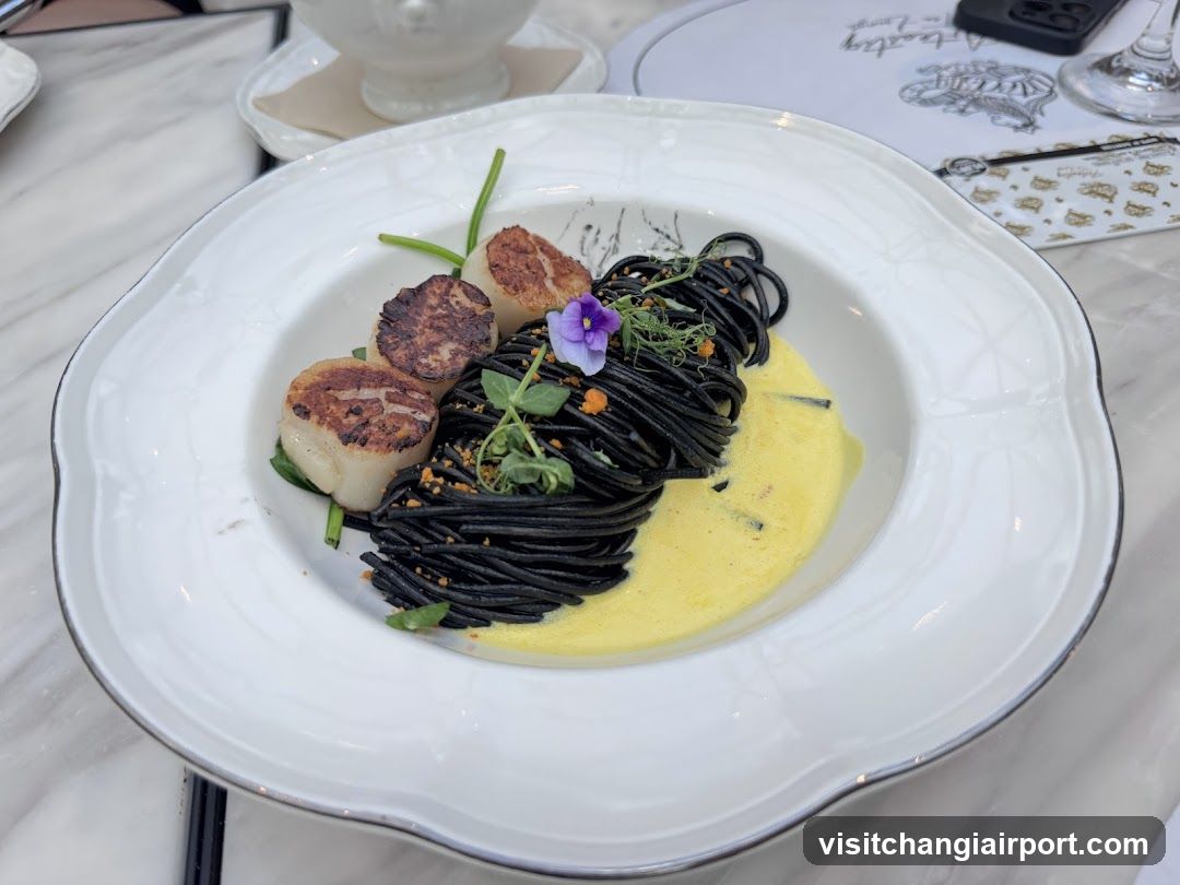Black Pasta with Scallops