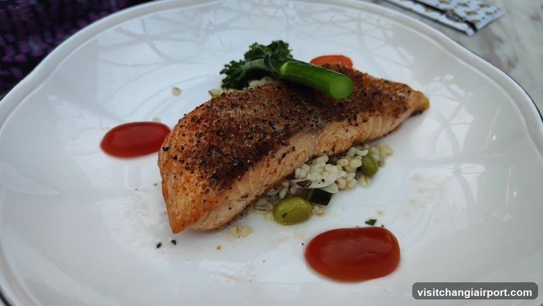 Seared Salmon with Rice Pilaf and Tomato Sauce