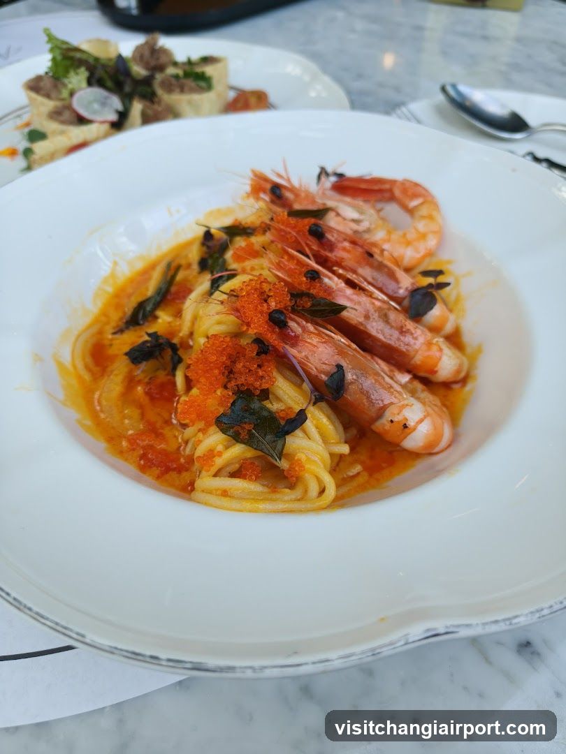 Shrimp Pasta with Caviar