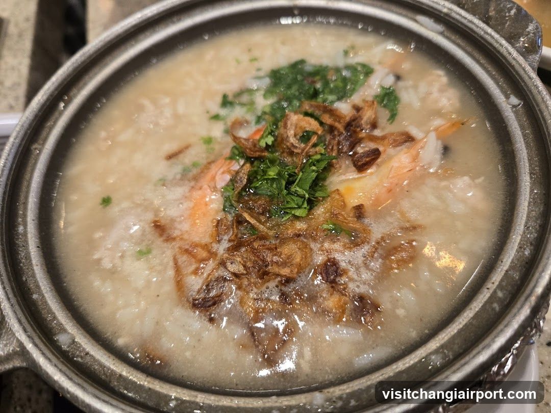 Shrimp Congee in Clay Pot