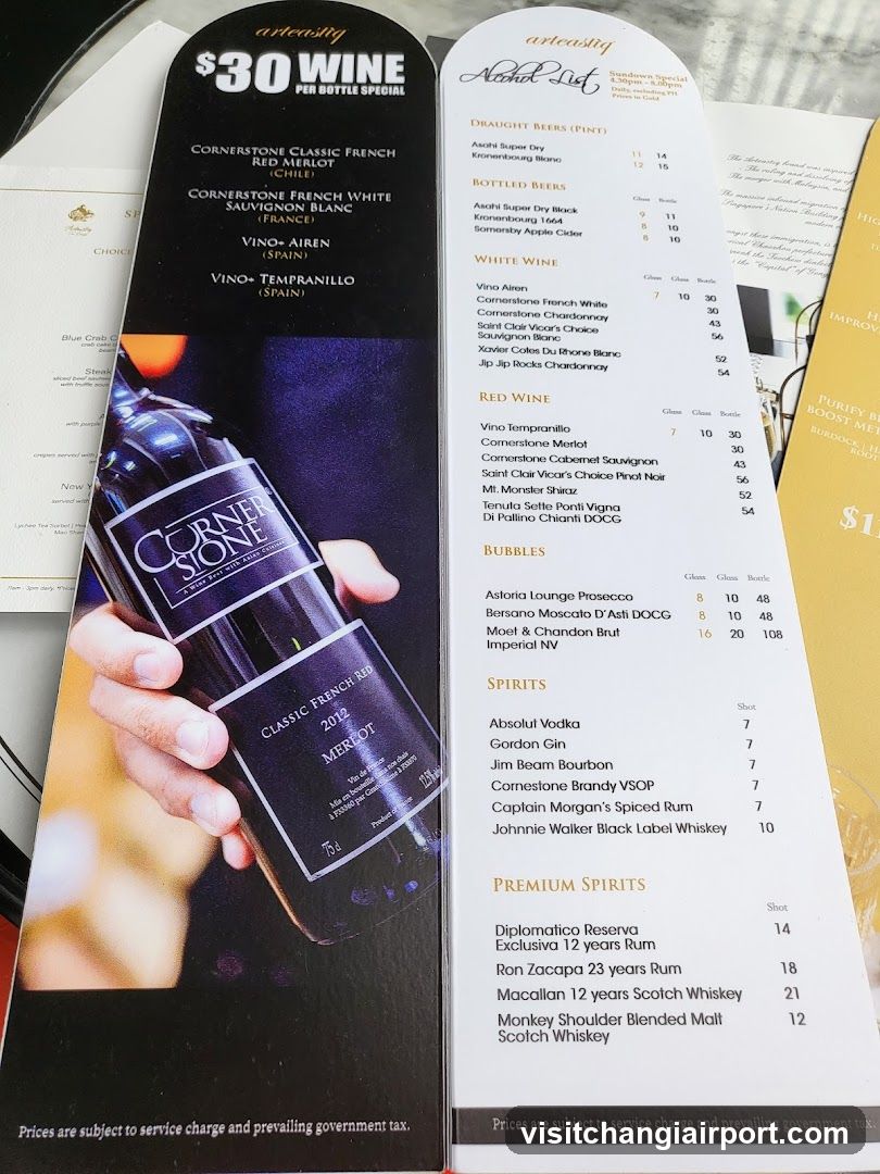 Wine Menu Display