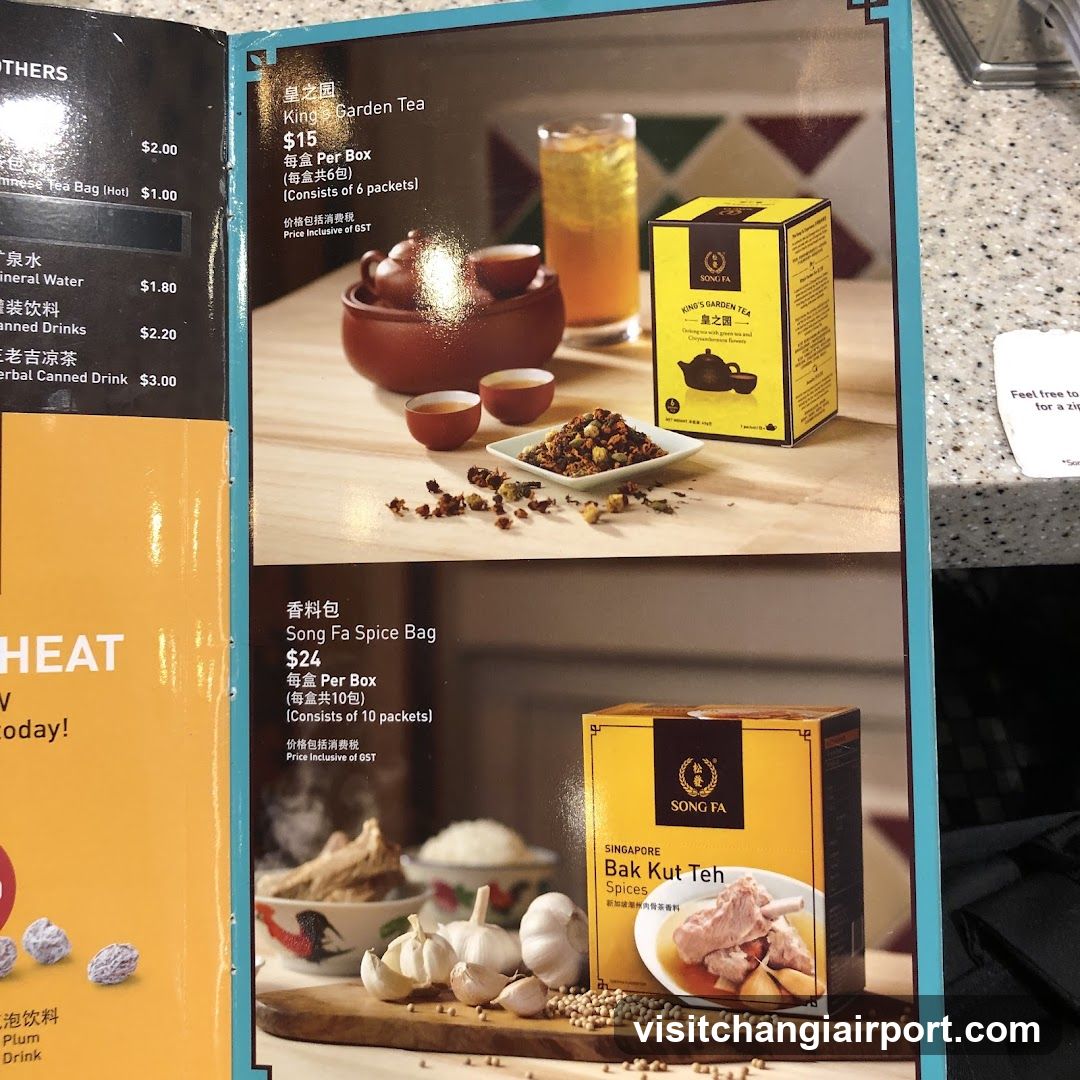 Song Fa Tea Menu Page