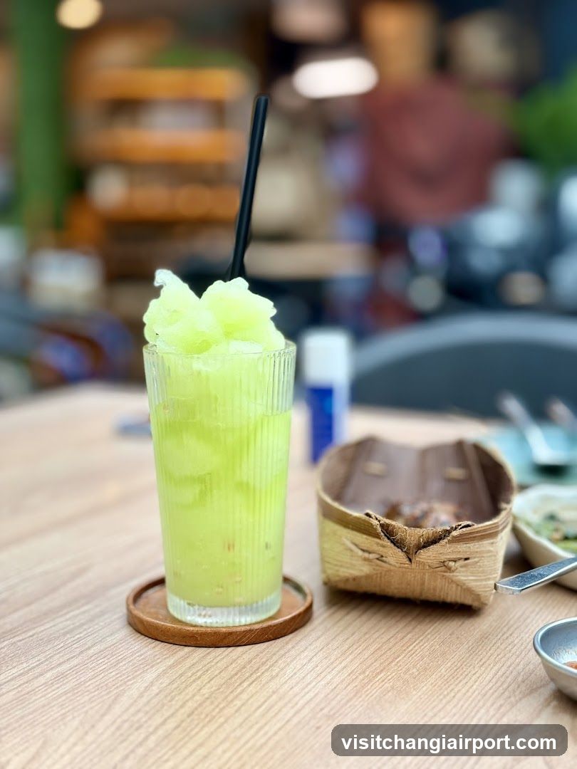 Green Smoothie with Cotton Candy Topping
