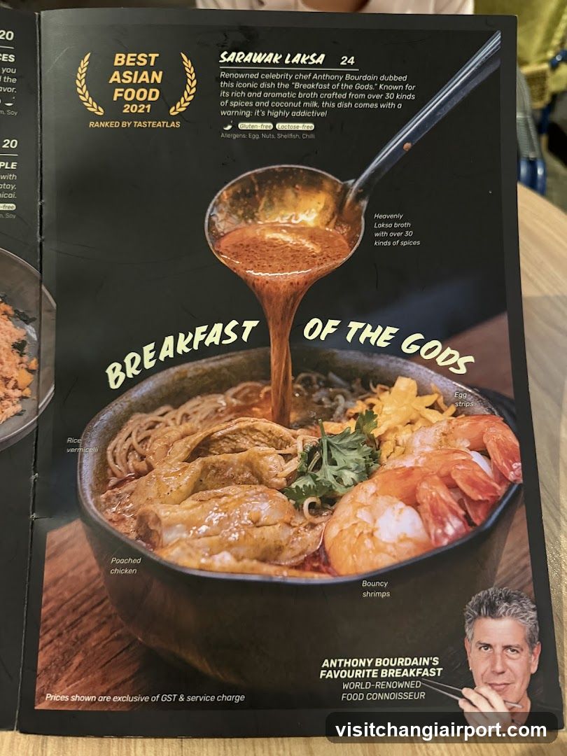 Sarawak Laksa Menu Page
