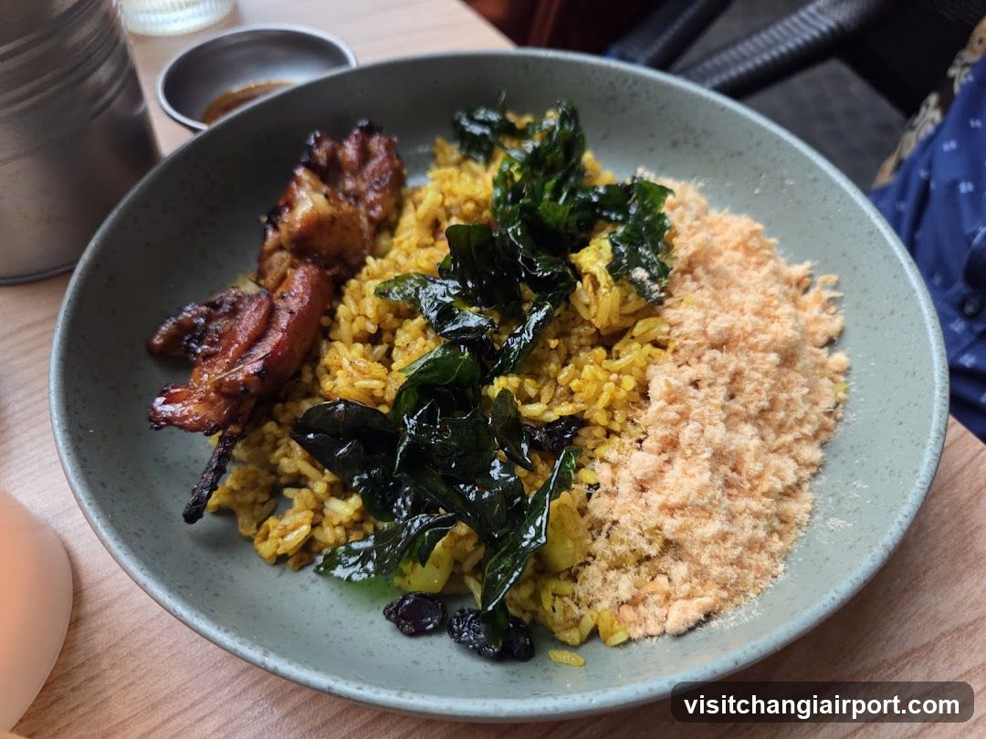 Bowl of Fried Rice with Tofu and Greens