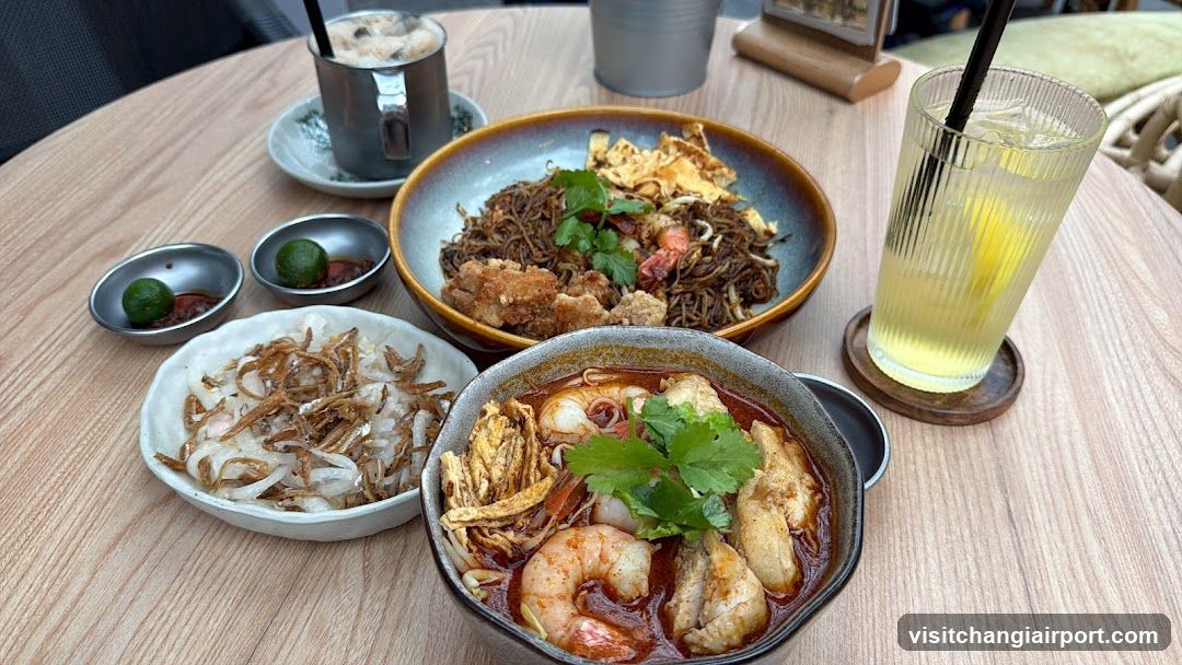 Food Spread on Wooden Table