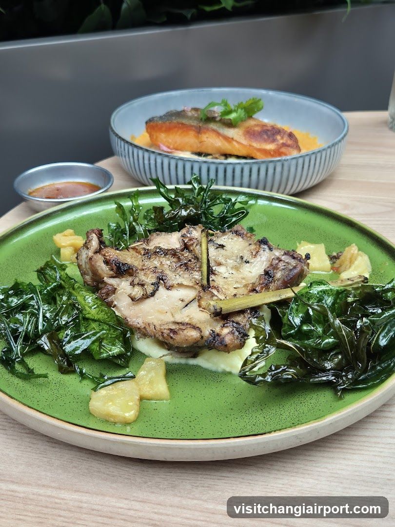 Grilled Pork Chop with Greens and Potatoes