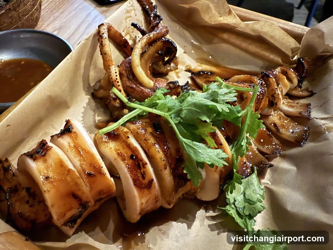 Grilled Squid with Cilantro