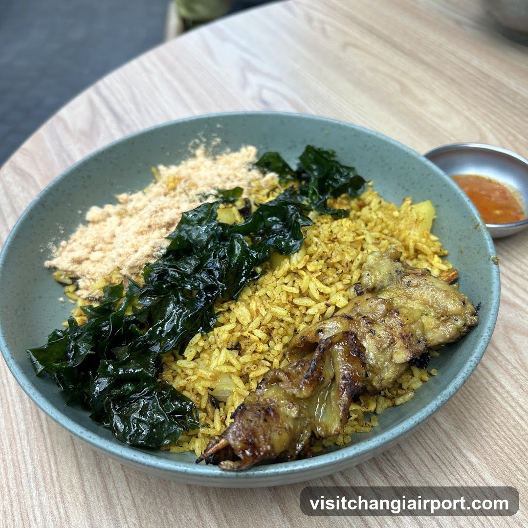 Grilled Chicken Rice Bowl with Greens and Crumbs
