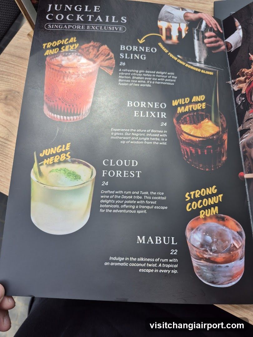 Jungle Cocktails Menu