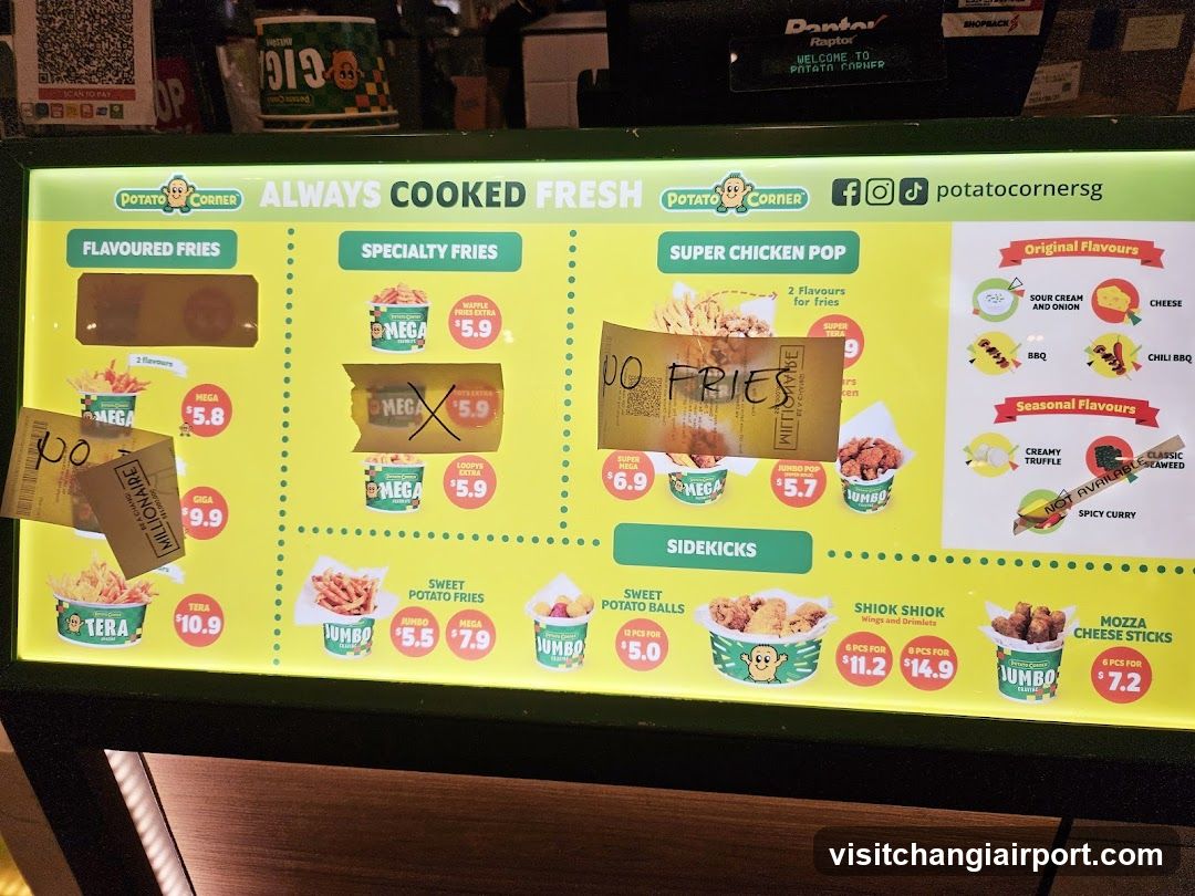 Potato Corner Menu Board