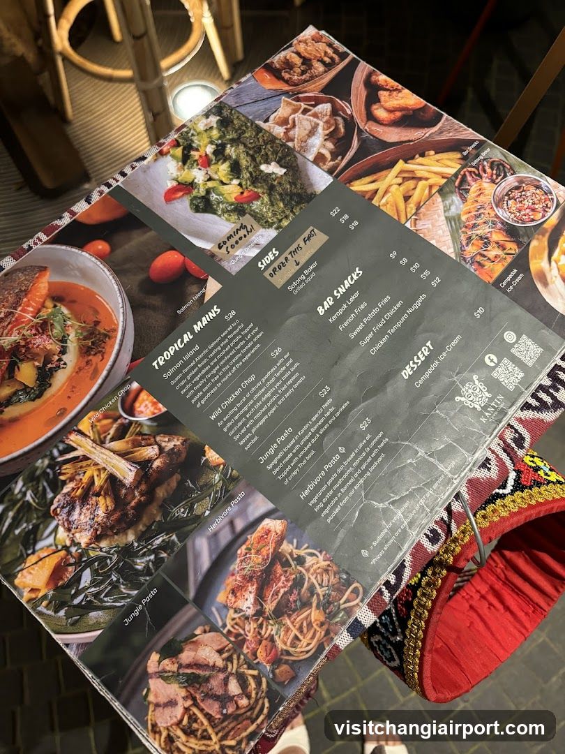 Tropical Mains & Bar Snacks Menu