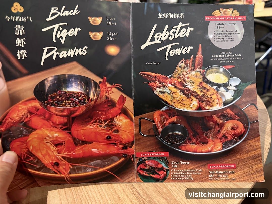 Black Tiger Prawns & Lobster Tower Menu