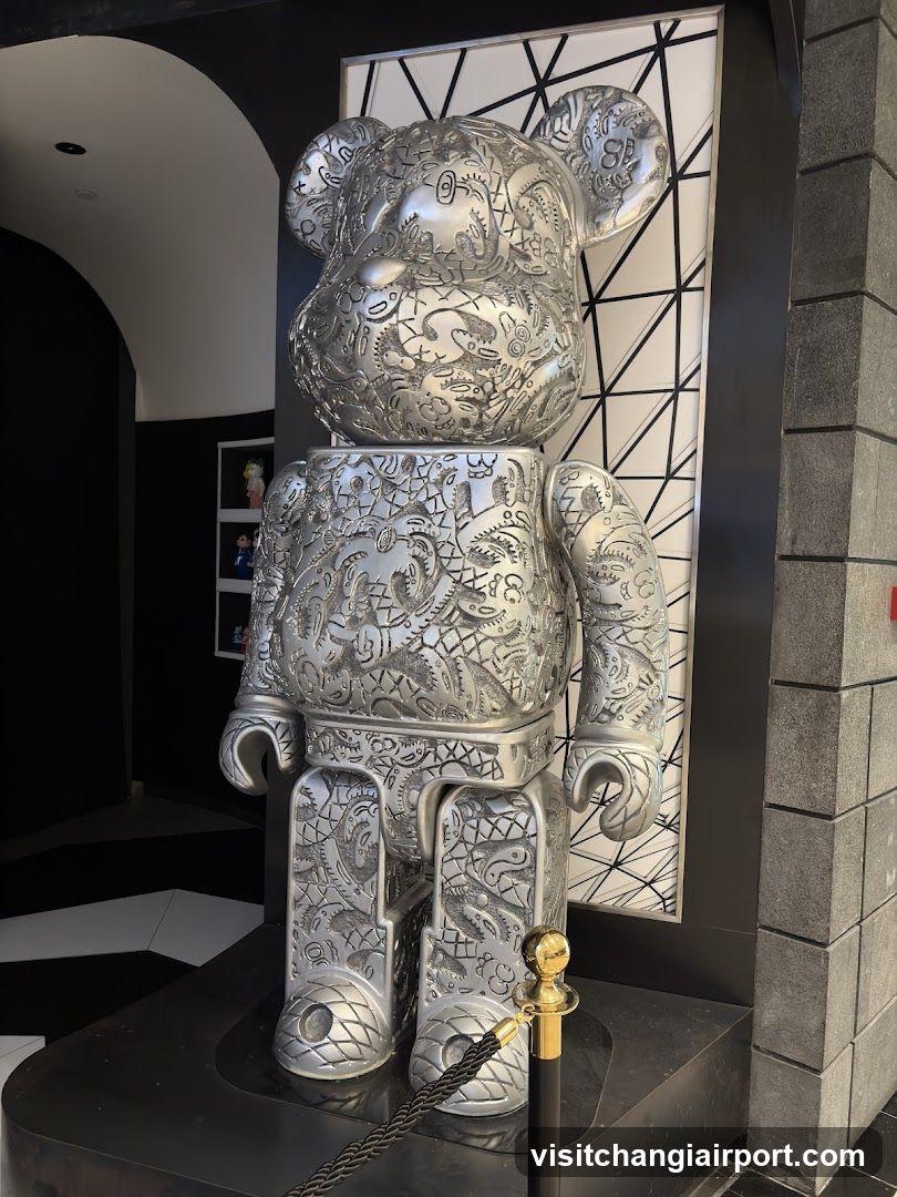 Silver Bear Sculpture Display