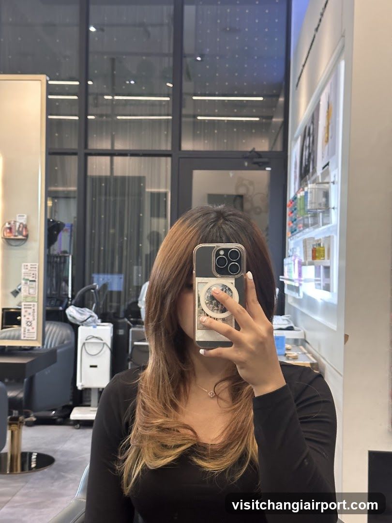 Hair Salon Interior Mirror Selfie