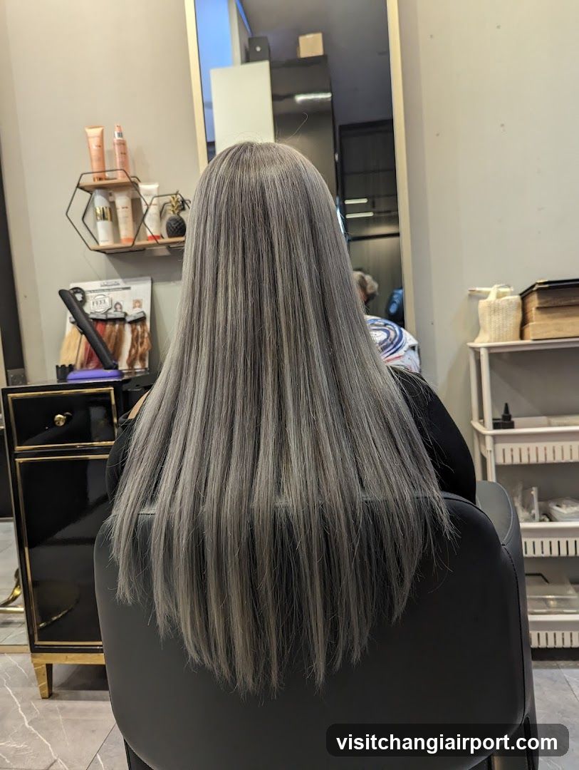 Salon Interior with Grey Hair Styling