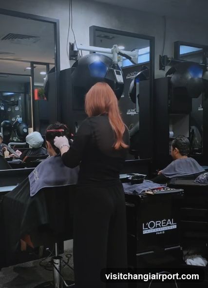 Salon Interior with Stylist and Clients