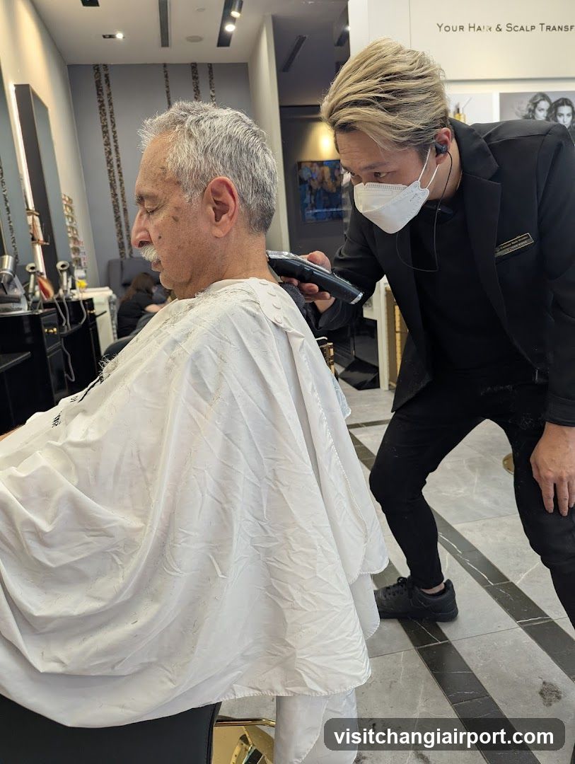 Haircut in Progress