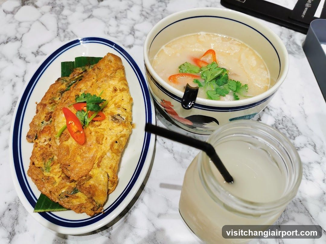 Thai Meal with Omelette and Soup