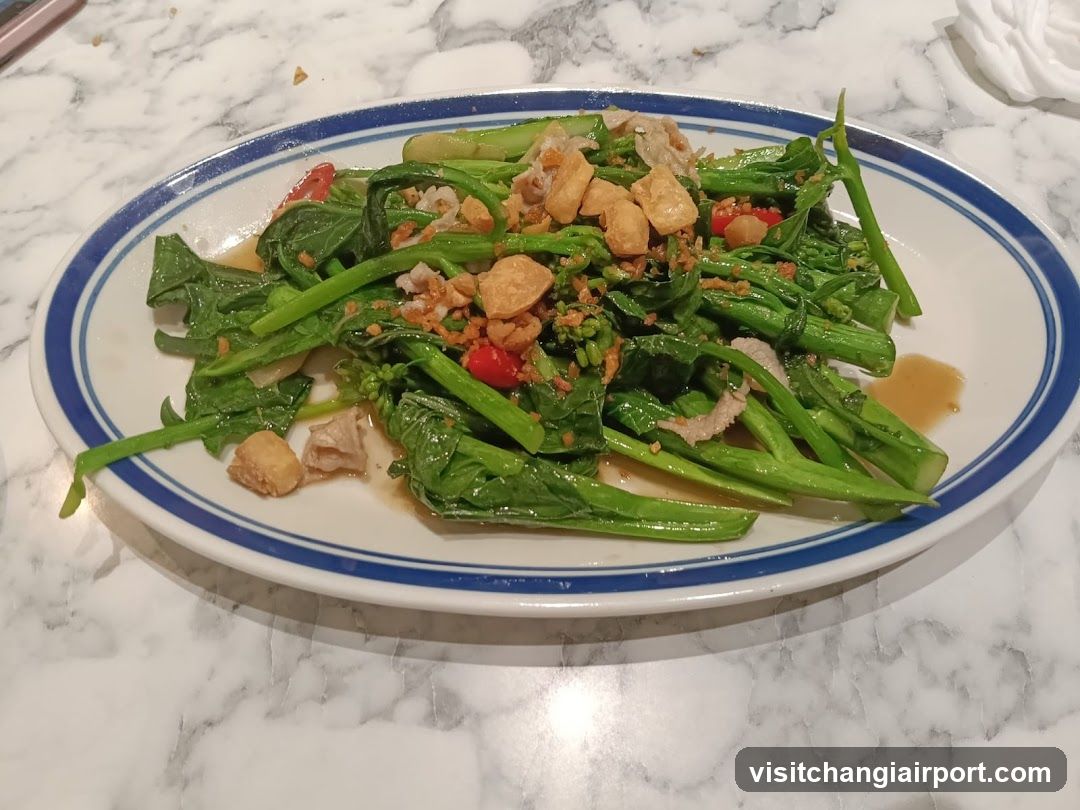 Stir-fried Greens with Crispy Tofu and Garlic