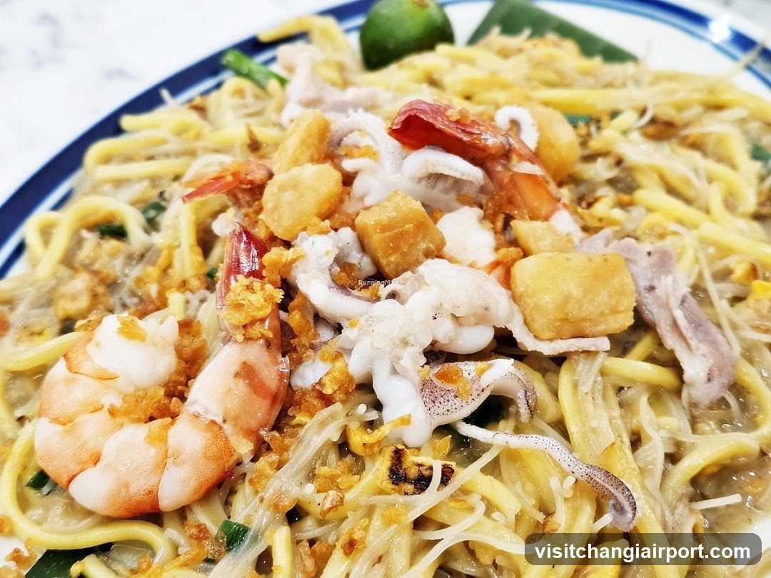 Noodle Dish with Seafood and Tofu