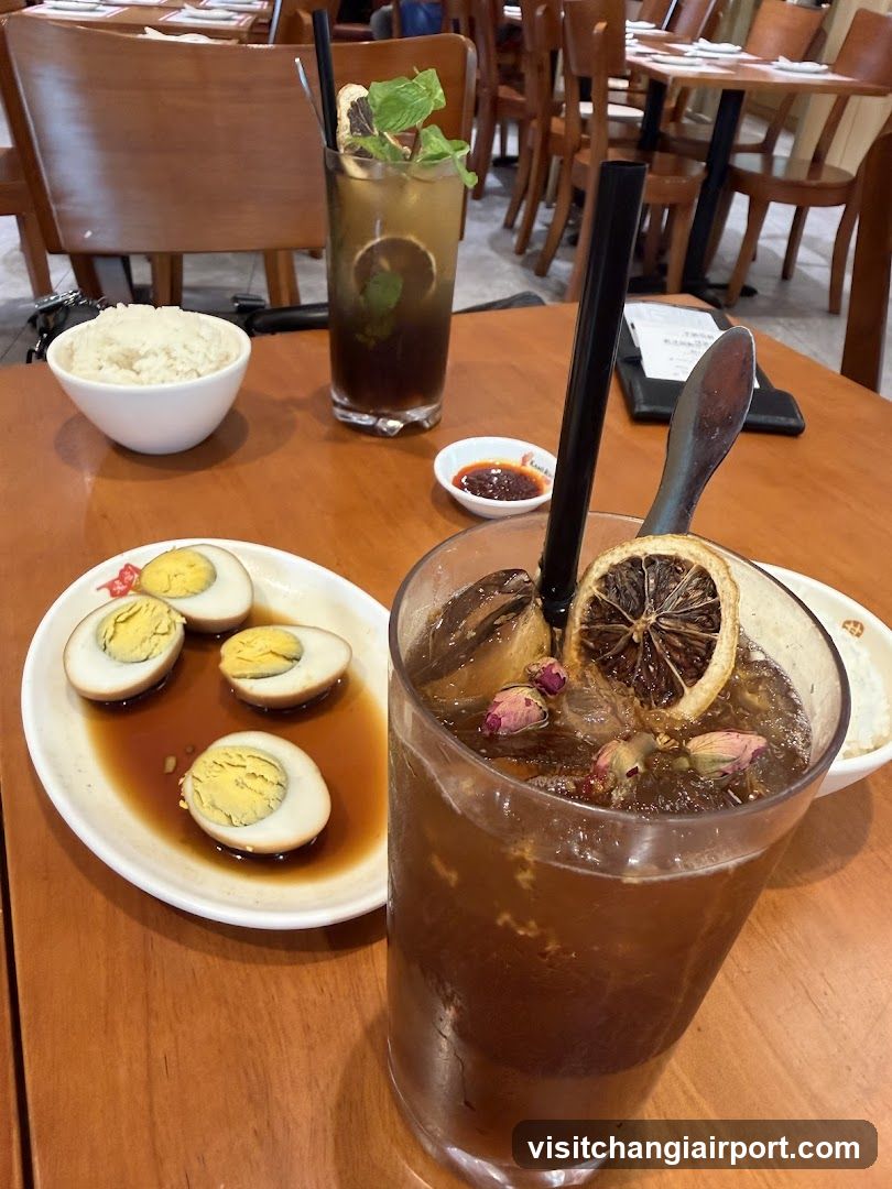 Dining Table with Food and Drinks
