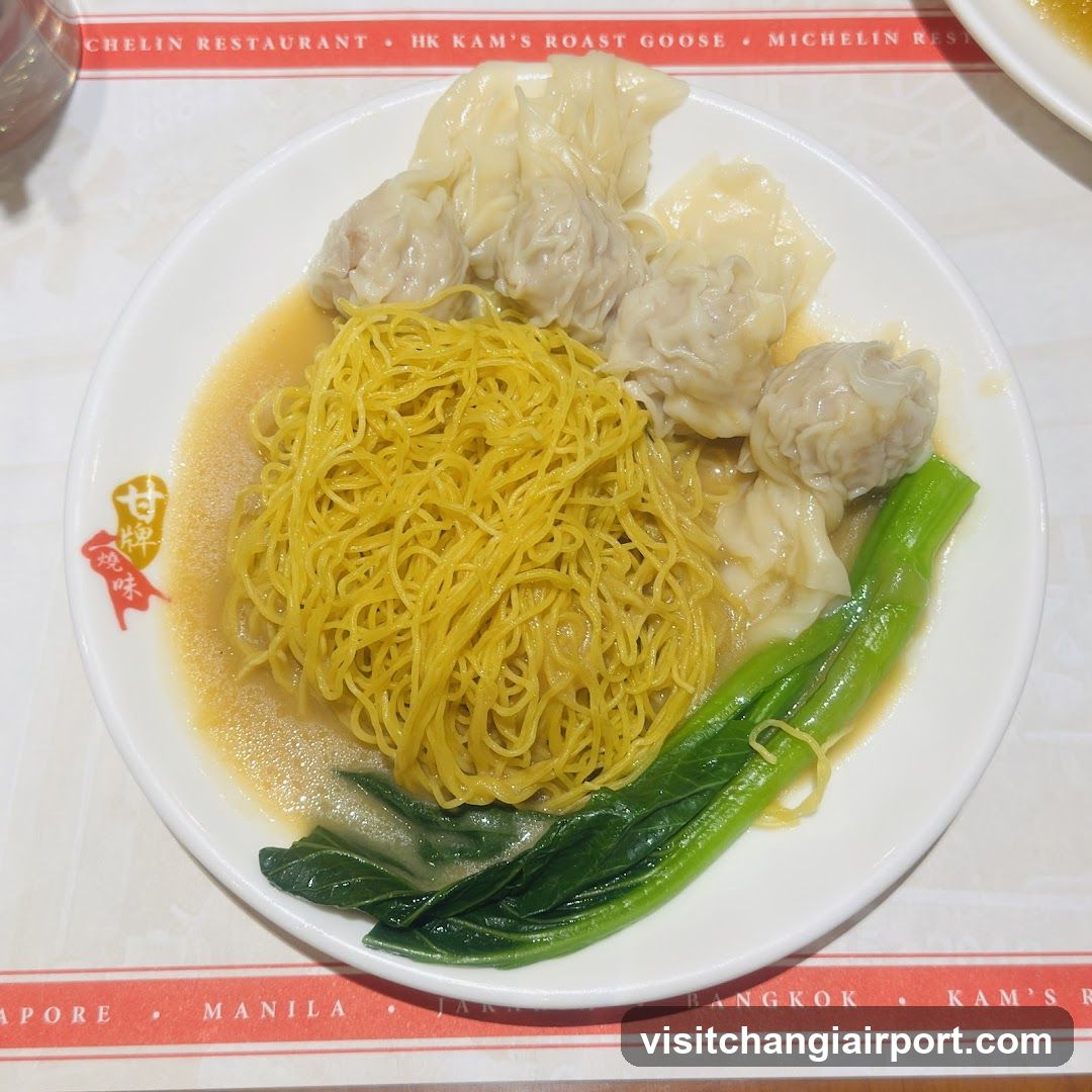 Dish with noodles and dumplings