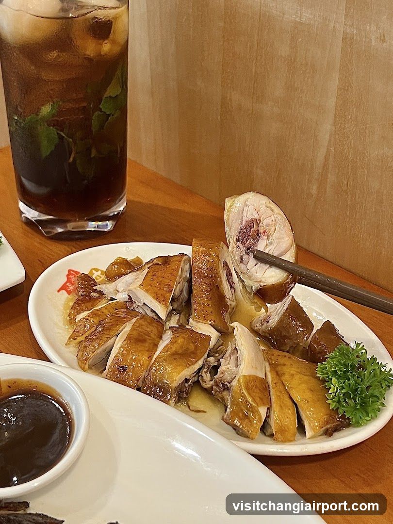 Roasted Chicken with Sauce and Drink