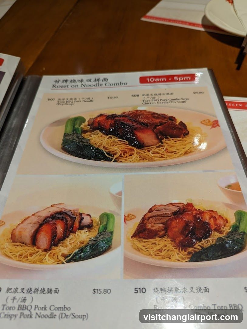 Noodle Dish Menu Page