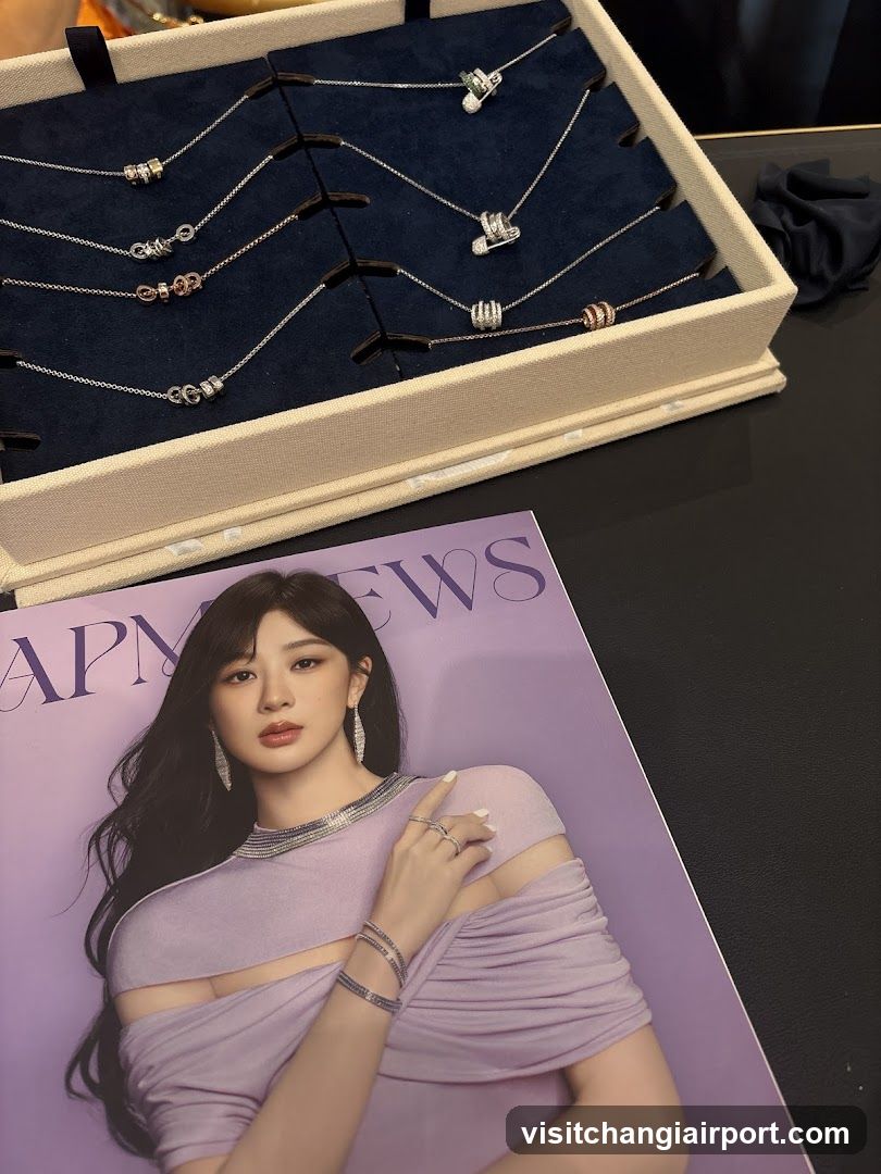 Jewelry Display and Magazine Cover