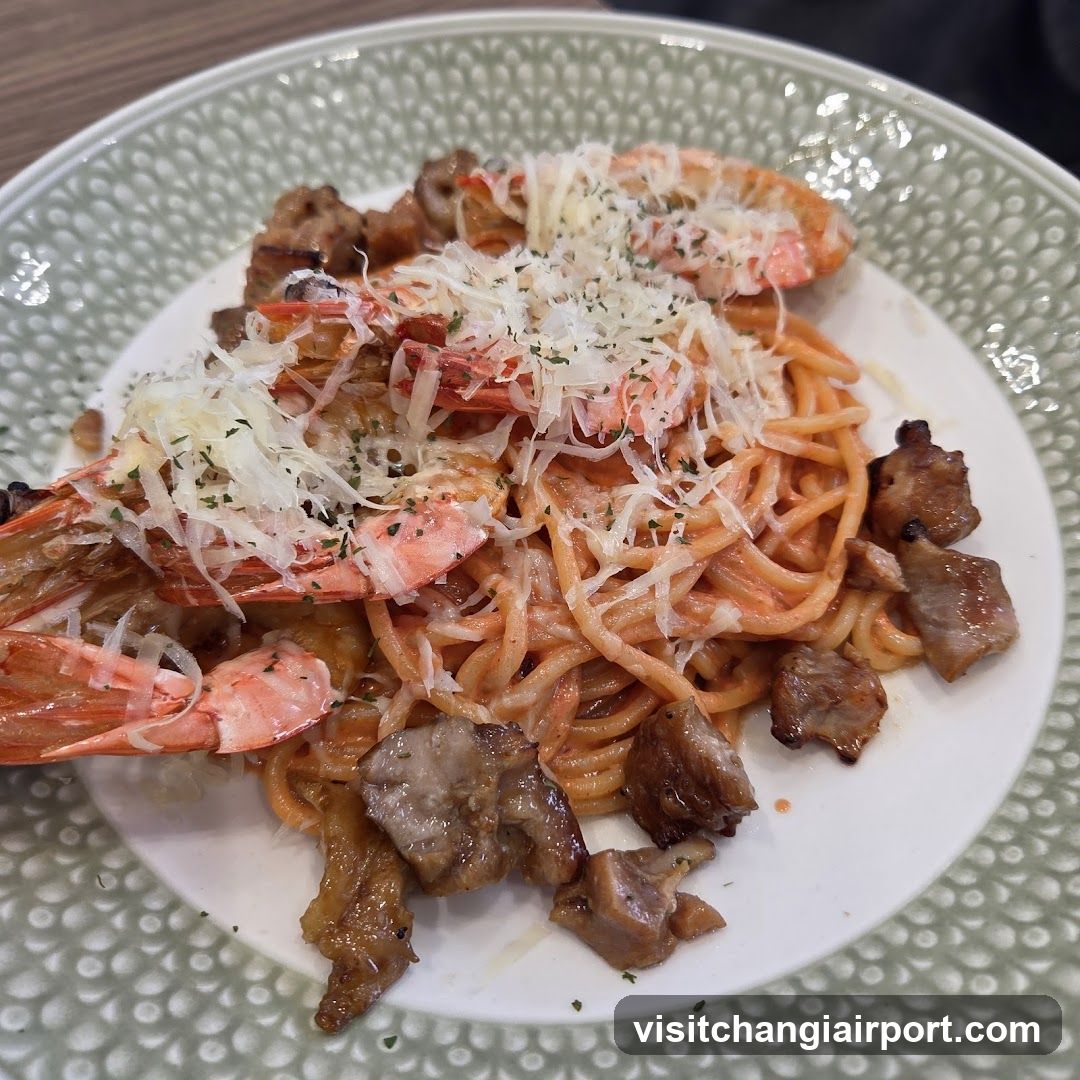 Shrimp and Meat Pasta Dish