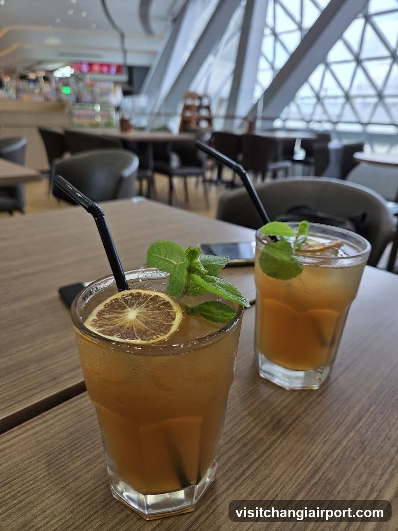Two Iced Teas with Mint and Lemon Slices