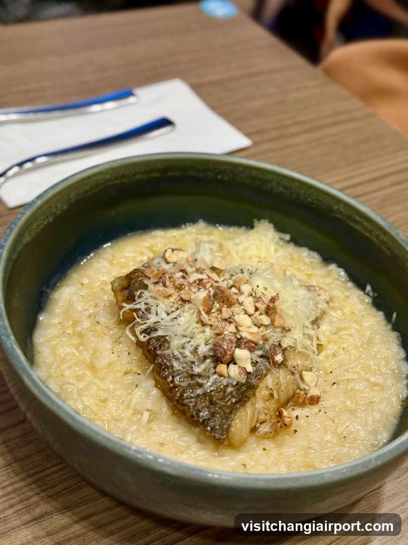 Fish Risotto with Crispy Skin and Nuts