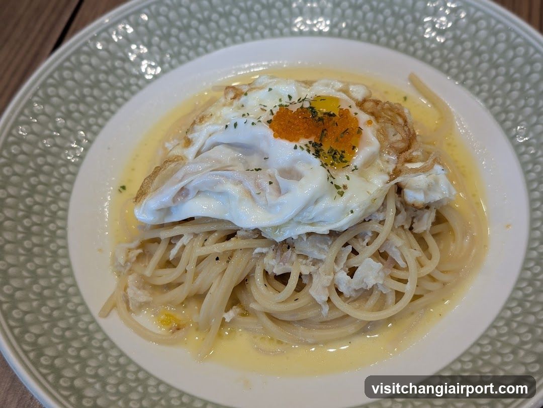 Spaghetti with Poached Egg and Caviar