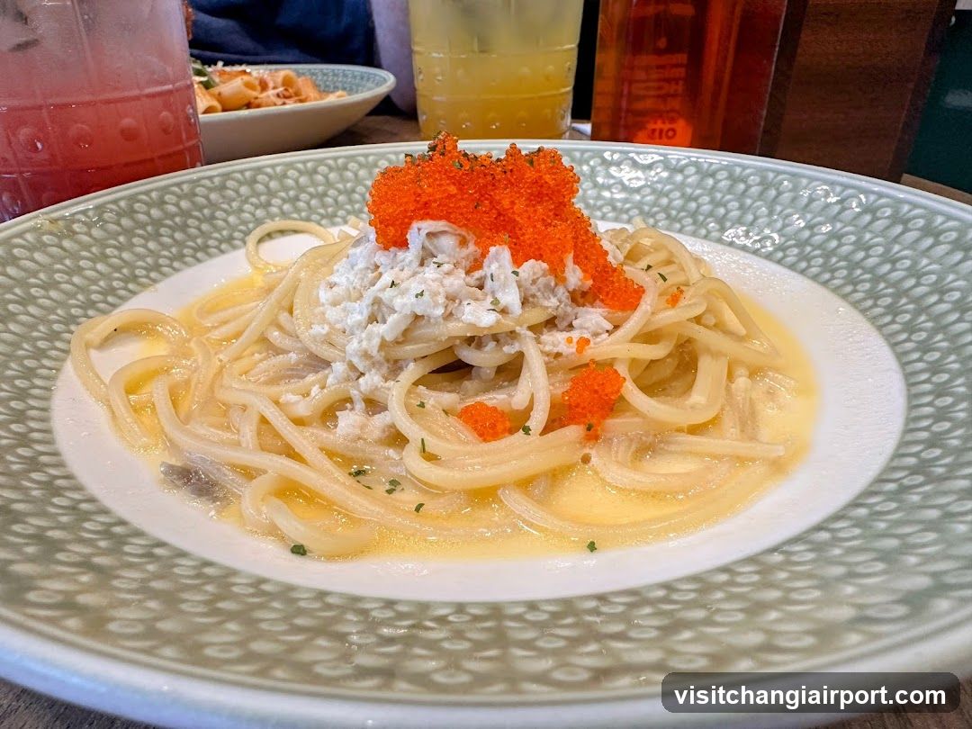 Spaghetti with Crab Roe and Creamy Topping