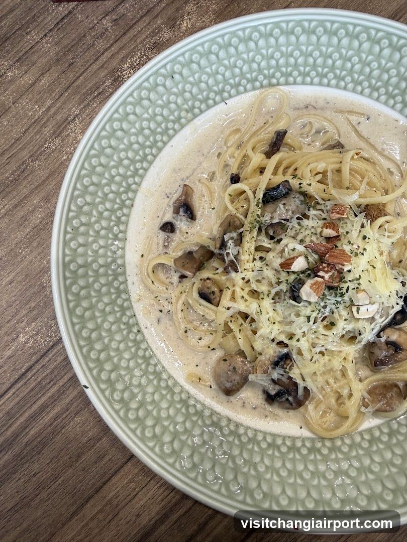 Creamy Mushroom Pasta with Almonds