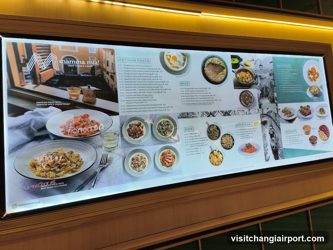 Mamma Mia! Trattoria & Cafe Menu Display