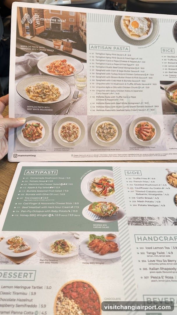 Mamma Mia! Menu